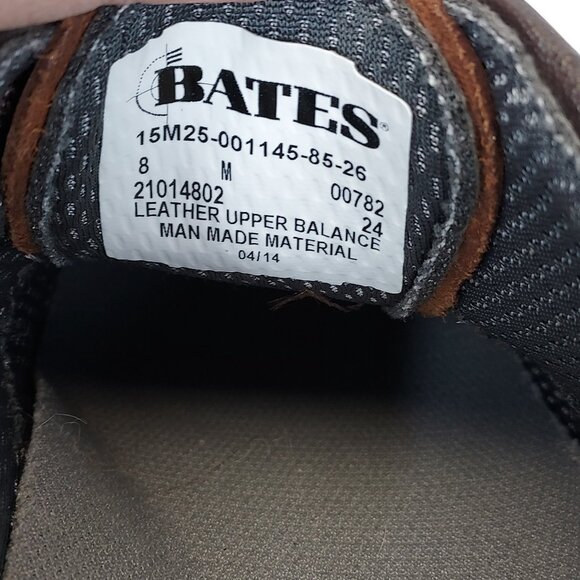 Bates Lites Brown Leather Oxford Shoes Men's 8 Non Marking Oil Resistant US Navy - Picture 14 of 14